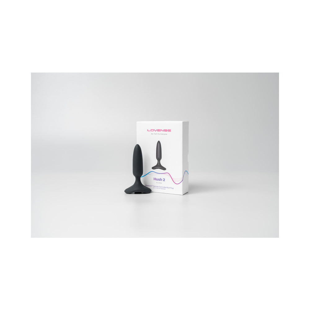 Lovense Hush 2 Bluetooth Remote-Controlled Vibrating Butt Plug - Black