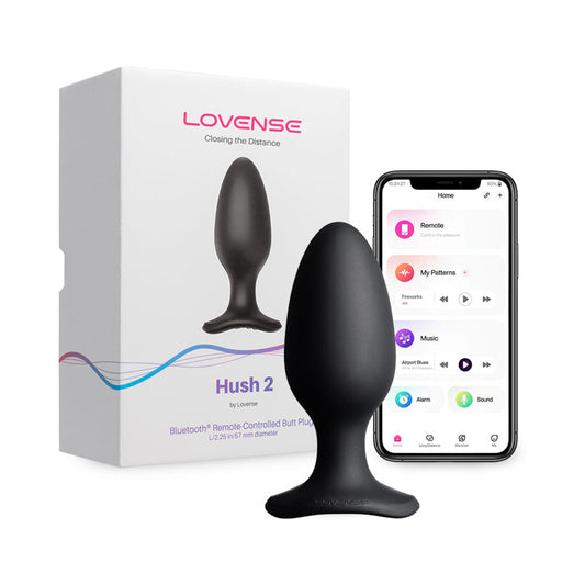Lovense Hush 2 Bluetooth Remote-Controlled Vibrating Butt Plug – Black