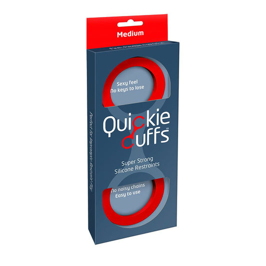 Quickie Cuffs Medium Red - Flexible Silicone Restraints