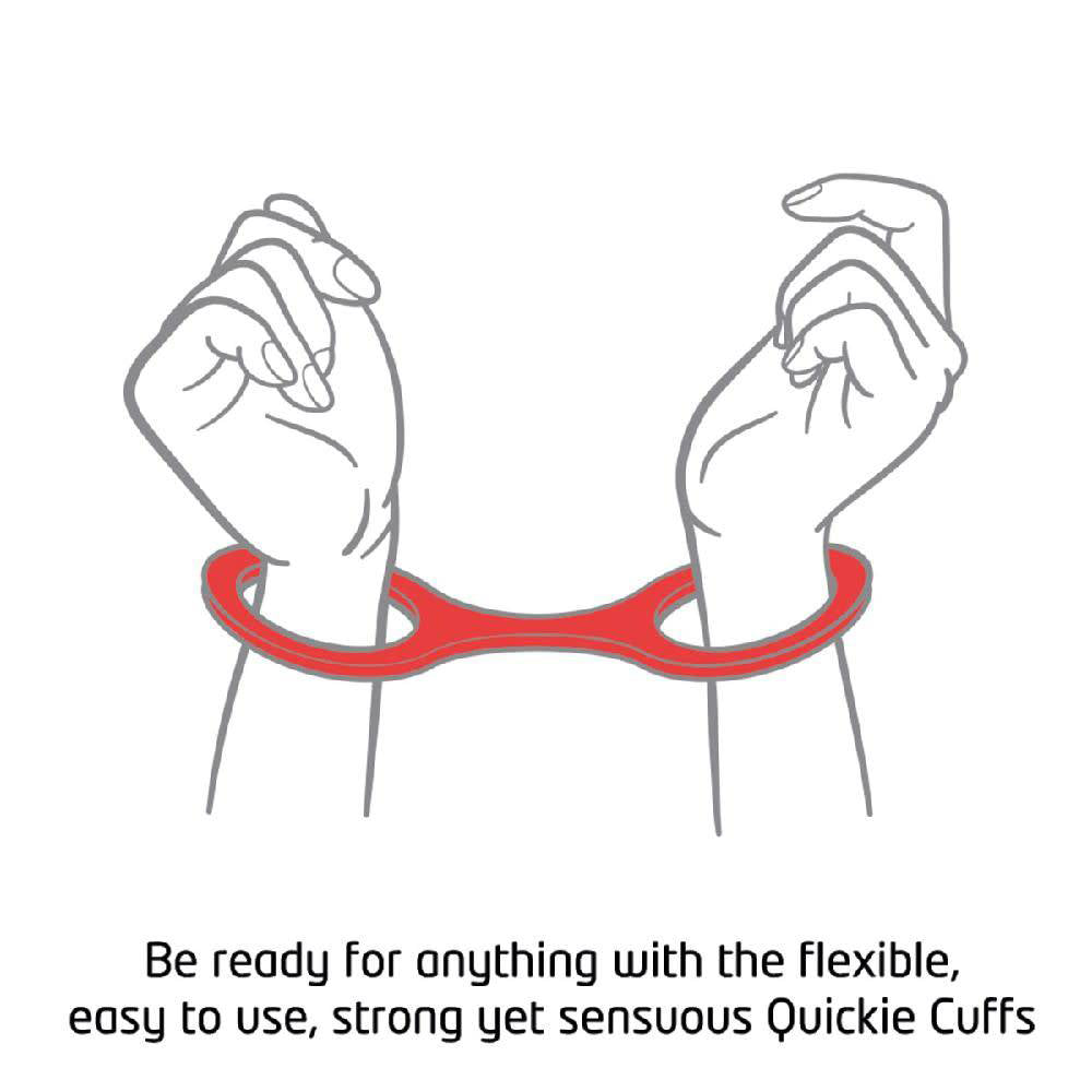 Creative Conceptions Quickie Cuffs Large Silicone Restraints – Red