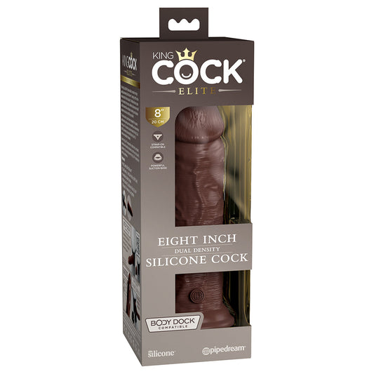 King Cock Elite 8 in. Realistic Dildo with Suction Cup – Brown