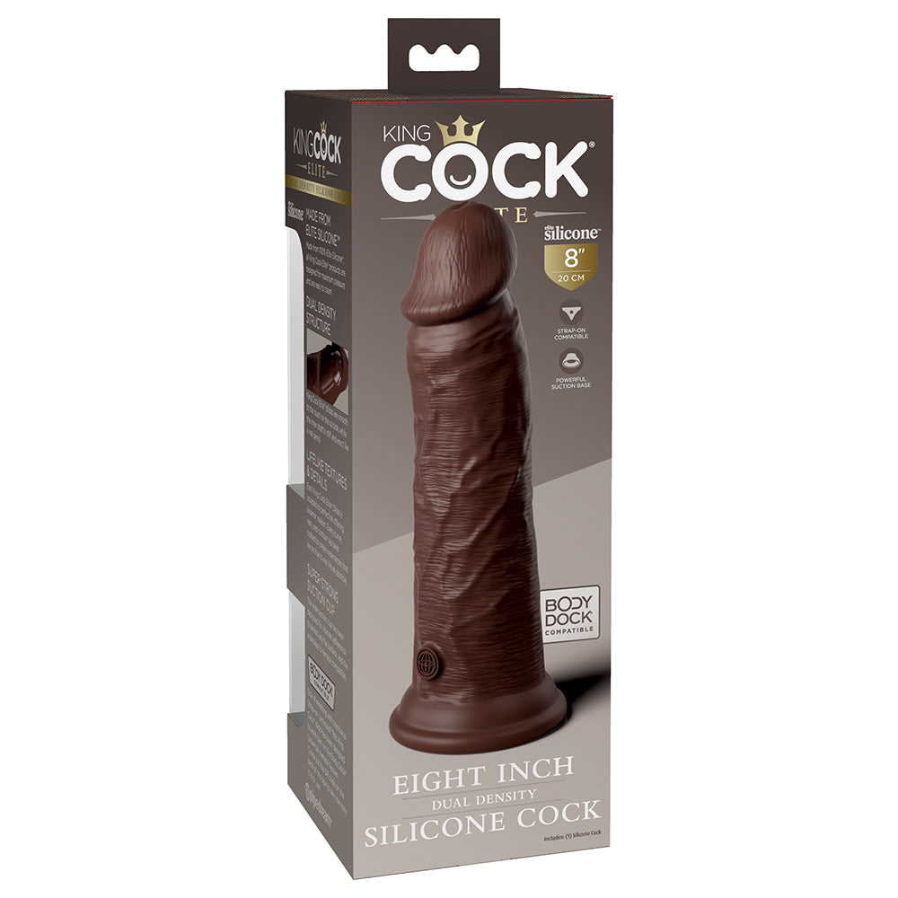 King Cock Elite 8 in. Realistic Dildo with Suction Cup – Brown
