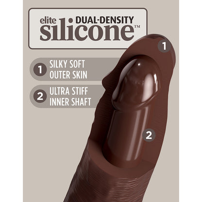 King Cock Elite 8 in. Realistic Dildo with Suction Cup – Brown