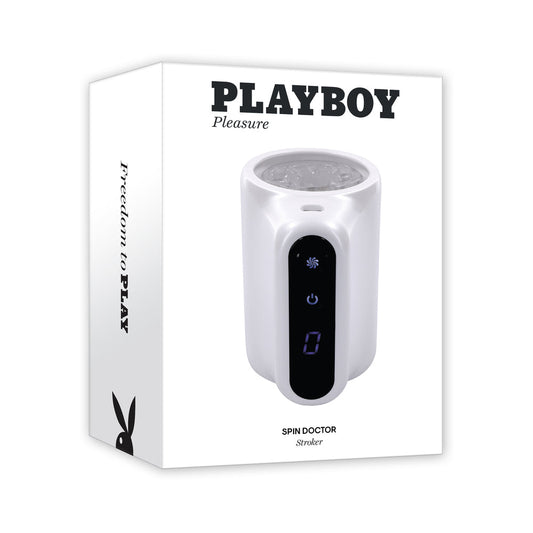 Playboy Spin Doctor Rechargeable Spinning Stroker – White