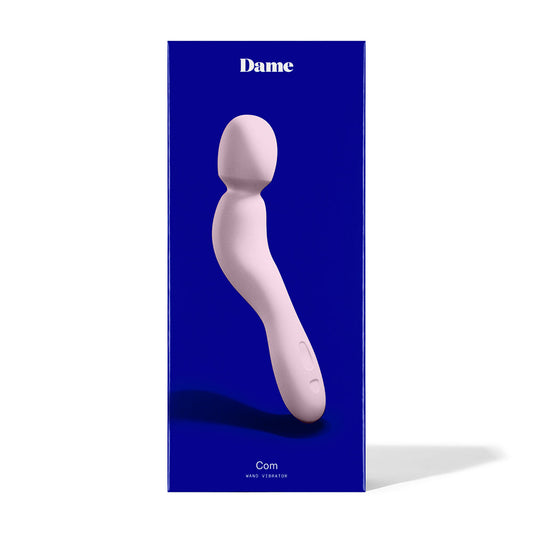 Dame Com Rechargeable Silicone Wand Vibrator – Light Pink