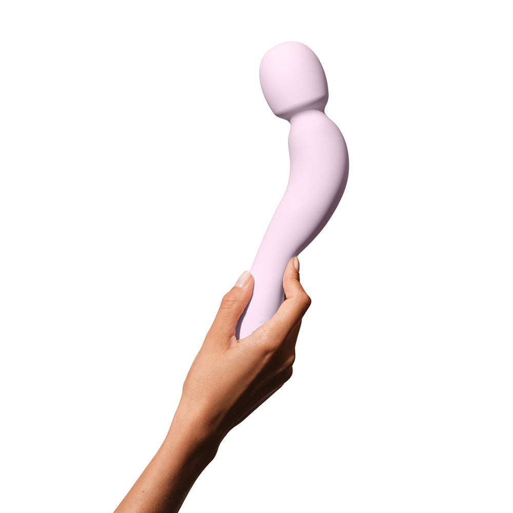 Dame Com Rechargeable Silicone Wand Vibrator – Light Pink