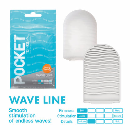 Tenga Pocket Masturbator Sleeve Wavy Line – Clear – Super Stretch Material