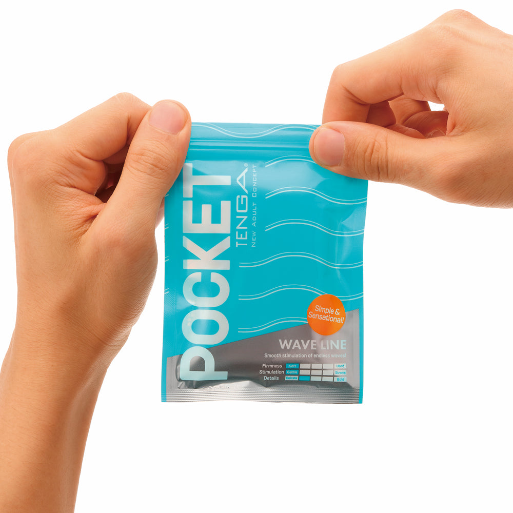 Tenga Pocket Masturbator Sleeve Wavy Line – Clear – Super Stretch Material