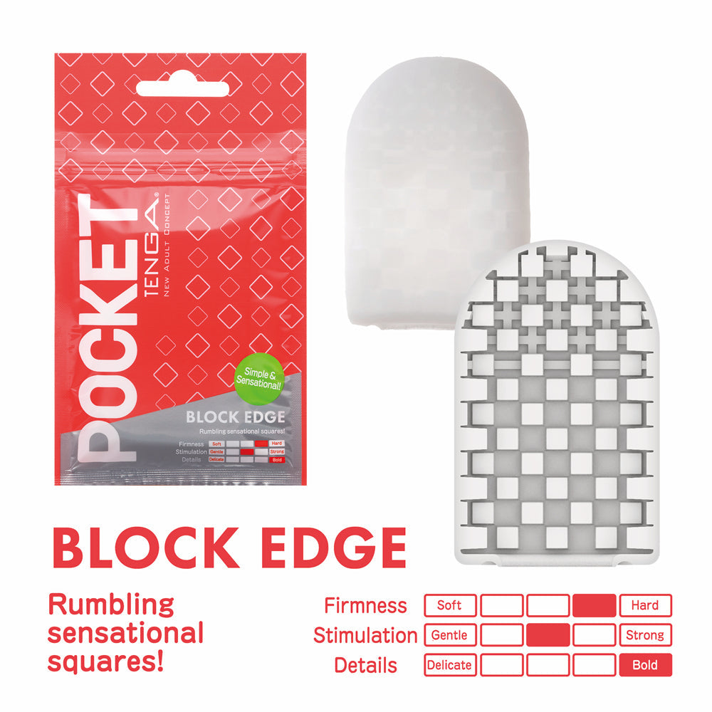 Tenga Pocket Masturbator Sleeve Block Edge – Clear – Super Stretch Material