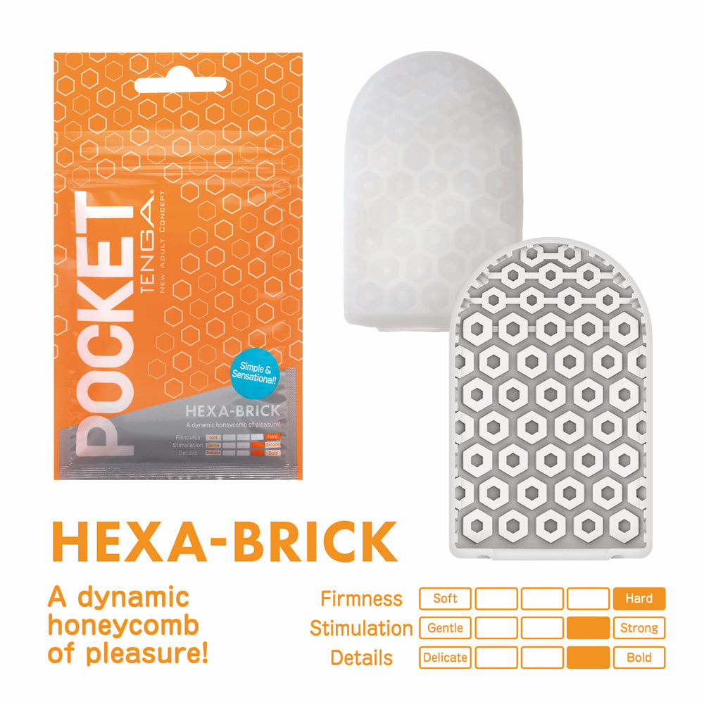 Tenga Pocket Masturbator Sleeve Hexa Brick – Clear – Super Stretch Material