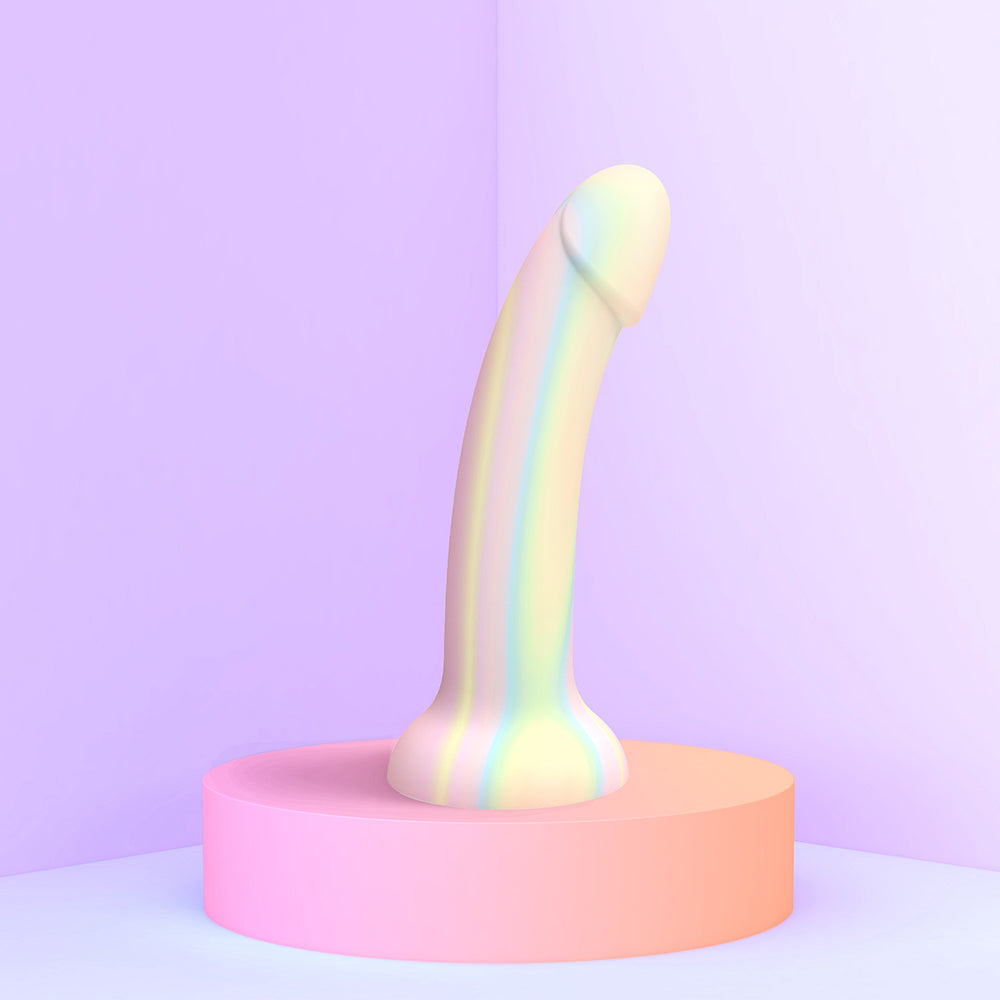 Love to Love Dildolls Fantasia Glow-in-the-Dark Silicone Dildo – Pastel Rainbow
