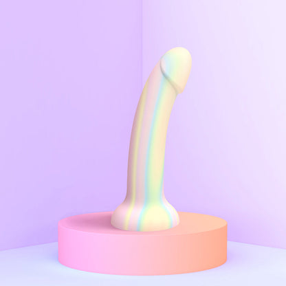 Love to Love Dildolls Fantasia Glow-in-the-Dark Silicone Dildo – Pastel Rainbow