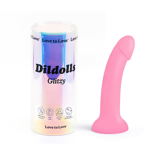 Love to Love Dildolls Glitzy Silicone Dildo – Pink Glitter