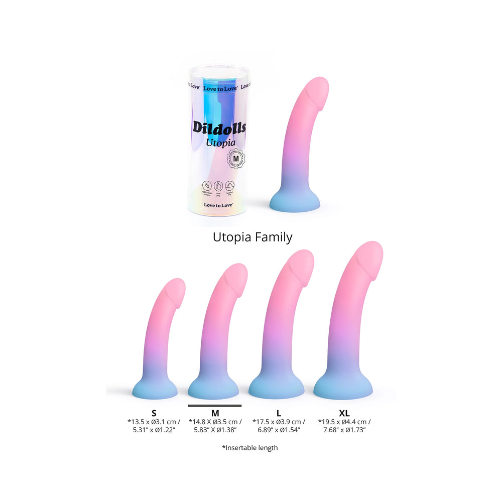 Love to Love Dildolls Utopia Medium Silicone Dildo – Multi-Color
