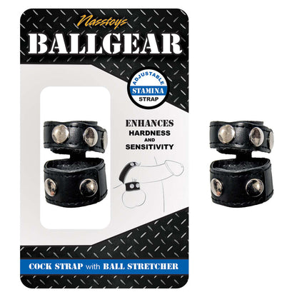 Nasstoys Ballgear Cock Strap with Ball Stretcher – Black