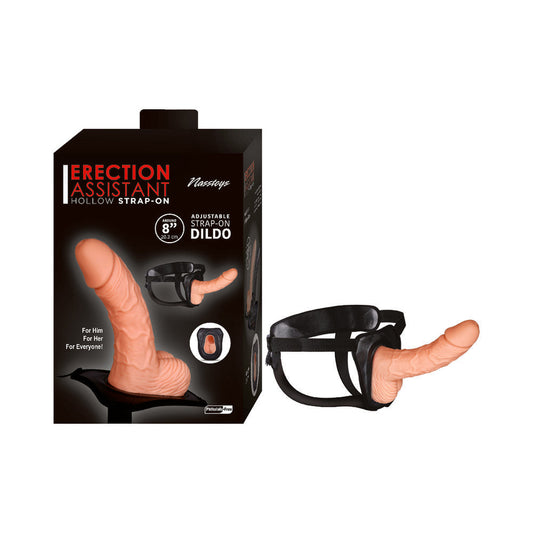 Nasstoys Erection Assistant Hollow Strap-On 8 in. - White