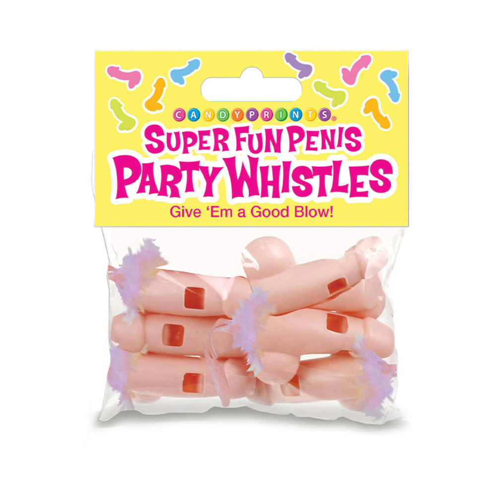 Little Genie Super Fun Penis Party Whistles – Orange – 6-Pack