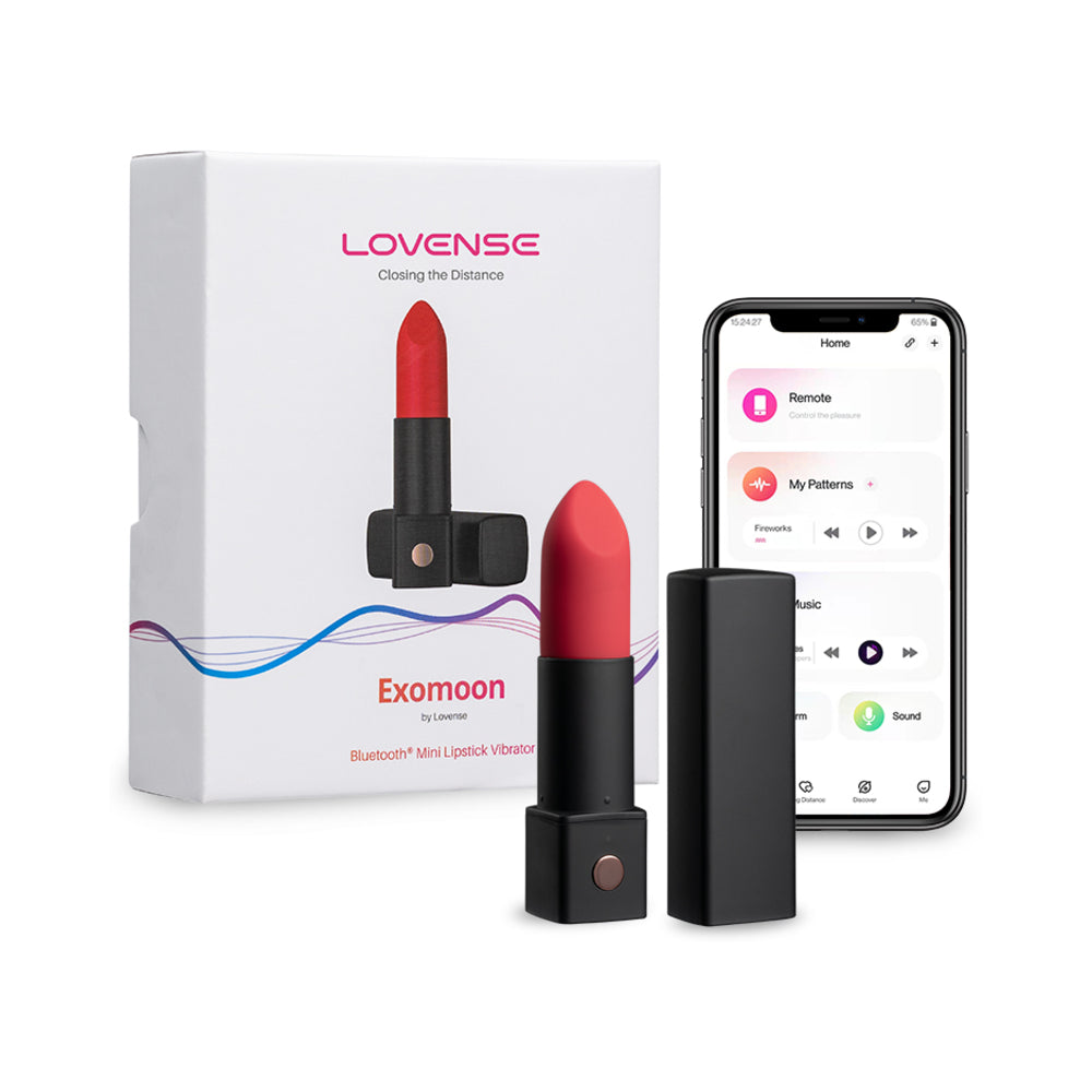 Lovense Exomoon Bluetooth Mini Lipstick Vibrator – Black