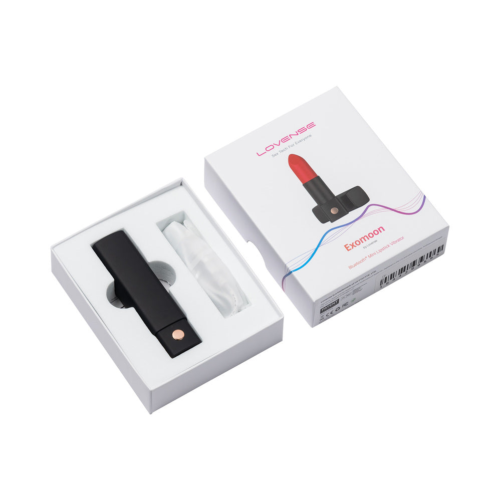 Lovense Exomoon Bluetooth Mini Lipstick Vibrator – Black