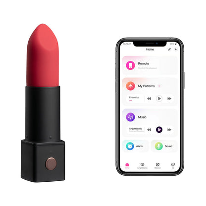 Lovense Exomoon Bluetooth Mini Lipstick Vibrator – Black