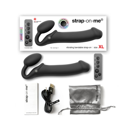 Lovely Planet Vibrating Bendable Strapless Strap-On - Black, XL