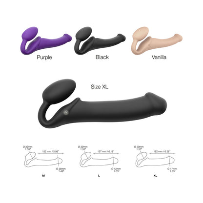 Lovely Planet Vibrating Bendable Strapless Strap-On - Black, XL