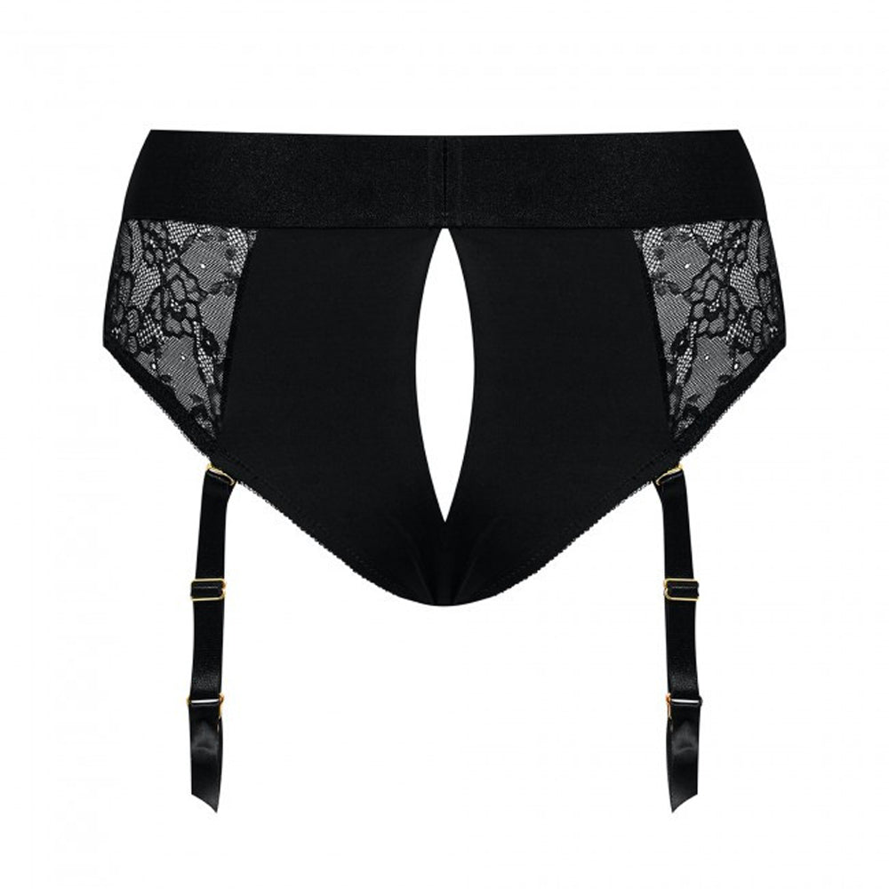 Strap-On-Me Diva Lingerie Harness XXL - Black Lace Design with Adjustable Garter Belts