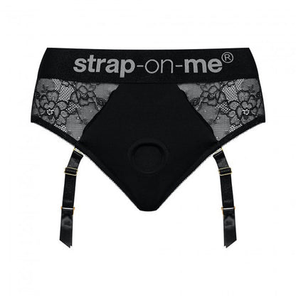 Strap-On-Me Diva Lingerie Harness XXL - Black Lace Design with Adjustable Garter Belts