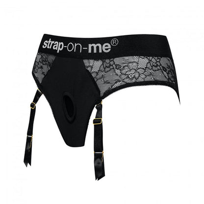 Strap-On-Me Diva Lingerie Harness XXL - Black Lace Design with Adjustable Garter Belts