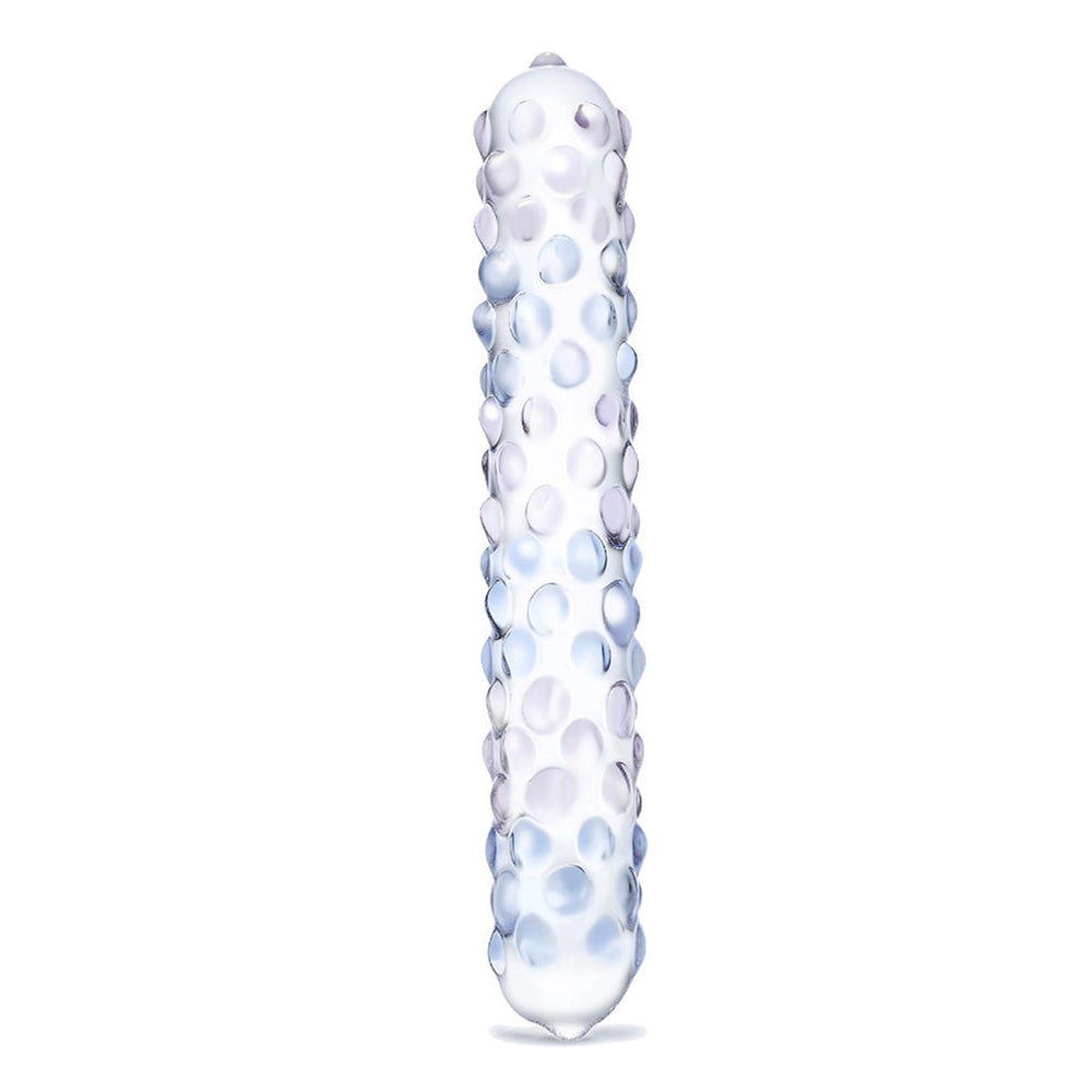 Electric Eel 9 in. Purple Rose Glass Dildo – Nubby Textured Design