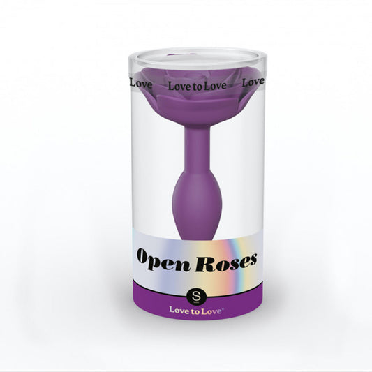 Love to Love Open Roses Silicone Anal Plug – Purple – Small