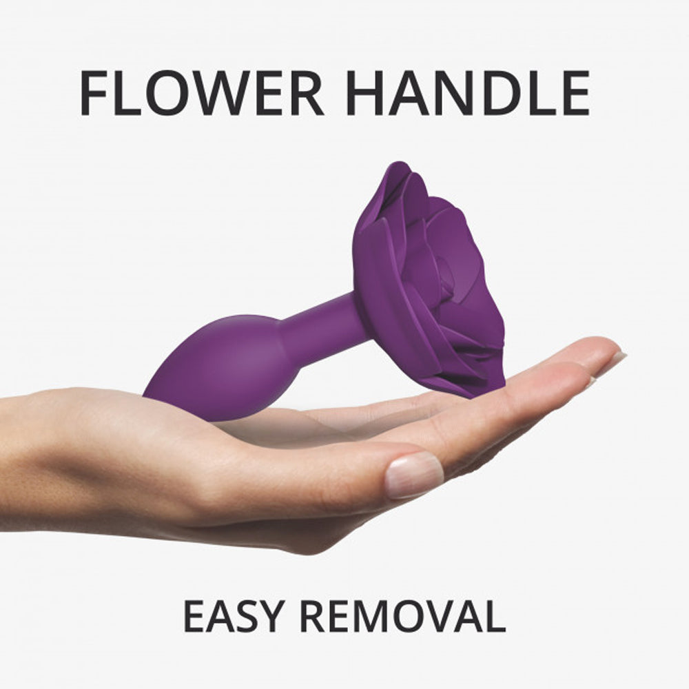 Love to Love Open Roses Silicone Anal Plug – Purple – Small