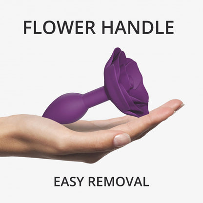 Love to Love Open Roses Silicone Anal Plug – Purple – Small