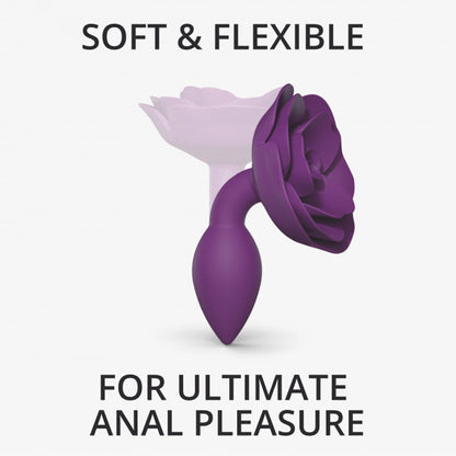 Love to Love Open Roses Silicone Anal Plug – Purple – Small