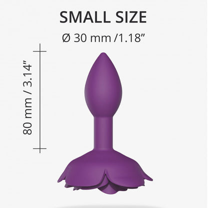 Love to Love Open Roses Silicone Anal Plug – Purple – Small
