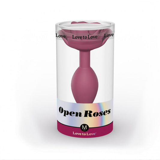 Love to Love Open Roses Silicone Anal Plug – Medium Wine Red