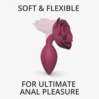 Love to Love Open Roses Silicone Anal Plug – Medium Wine Red