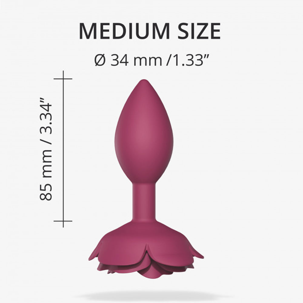 Love to Love Open Roses Silicone Anal Plug – Medium Wine Red