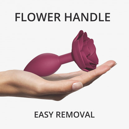 Love to Love Open Roses Silicone Anal Plug – Medium Wine Red