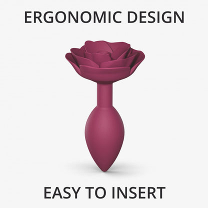 Love to Love Open Roses Silicone Anal Plug – Medium Wine Red
