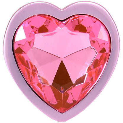 Doc Johnson Booty Bling Metal Heart Plug - Medium - Phthalate-Free - Pink