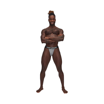 Male Power Sexagon Strappy Ring Jock with Y-Back Thong Strap – Gray L/XL
