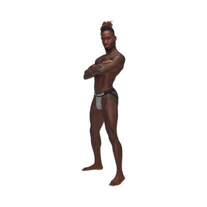 Male Power Sexagon Strappy Ring Jock with Y-Back Thong Strap – Gray L/XL