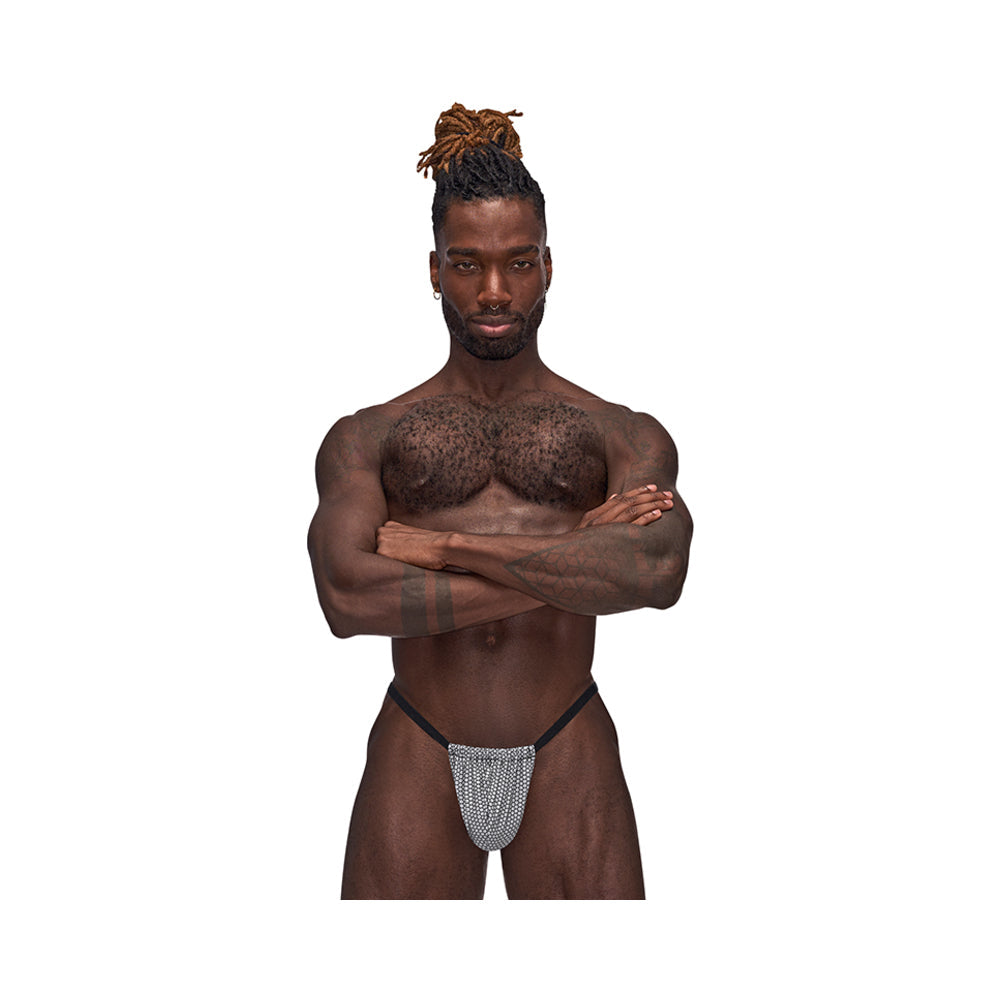 Male Power Sexagon Posing Strap – Adjustable G-String in Gray