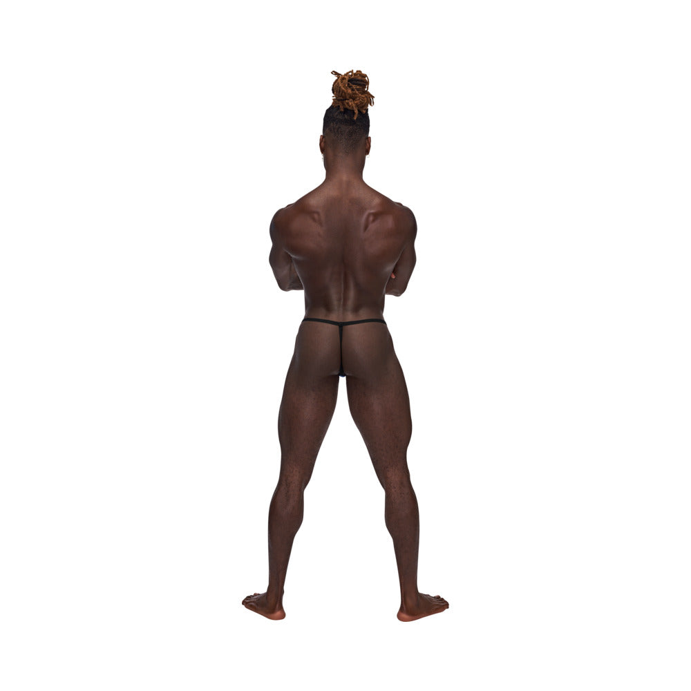 Male Power Sexagon Posing Strap G-String with Adjustable Comfort Pouch – Blue