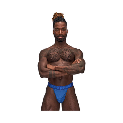 Male Power Sexagon Micro V Thong - Blue - L/XL