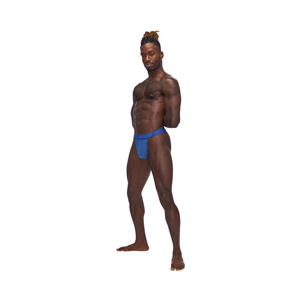 Male Power Sexagon Micro V Thong - Blue - L/XL