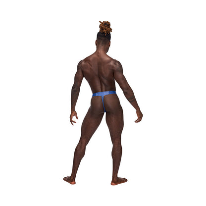 Male Power Sexagon Micro V Thong - Blue - L/XL