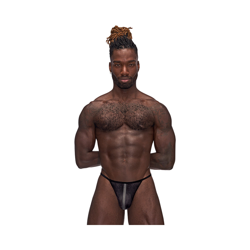 Male Power Landing Strip Micro Thong – Black – S/M