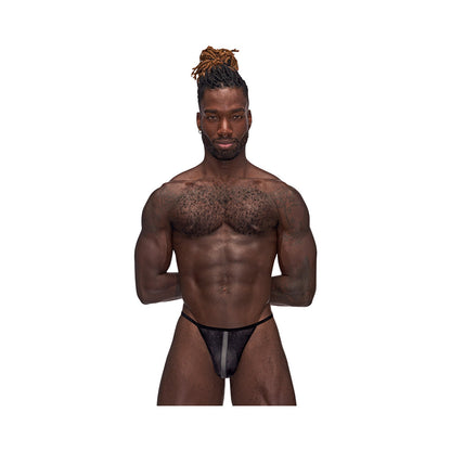 Male Power Landing Strip Micro Thong – Black – S/M